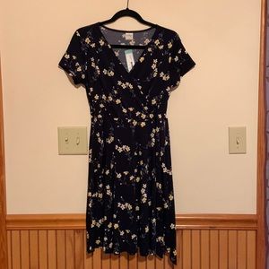 NWT! Blue Floral Wrap Dress - Medium